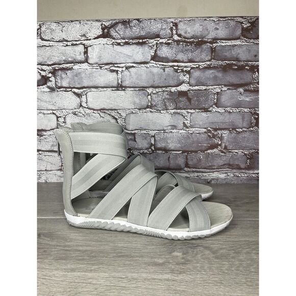Sorel Out ‘N About Plus Light Grey Textile Spandex Strap Sandals Women 12M US/43 - Picture 11 of 16